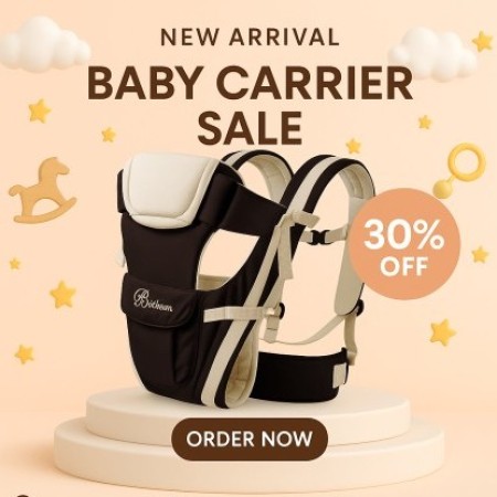 Beth Bear Baby Carrier Black White