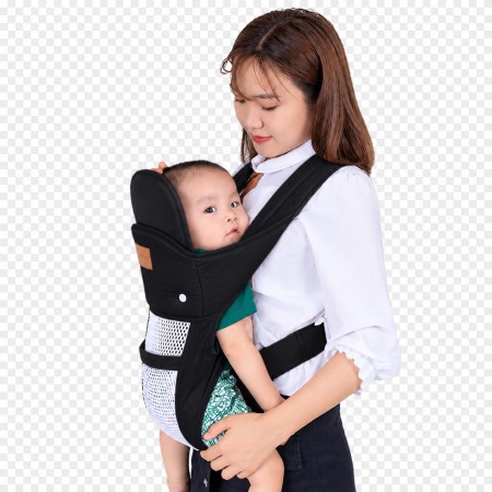 Newborn Baby Sling Carrier Black White